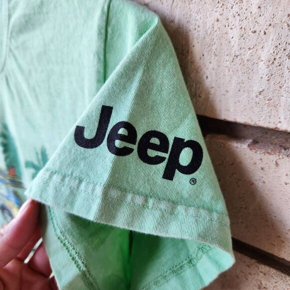 Crazy shirts Y2K Jeep San Diego Beach patrol Hawaiian key lime dyed small - Picture 1 of 7
